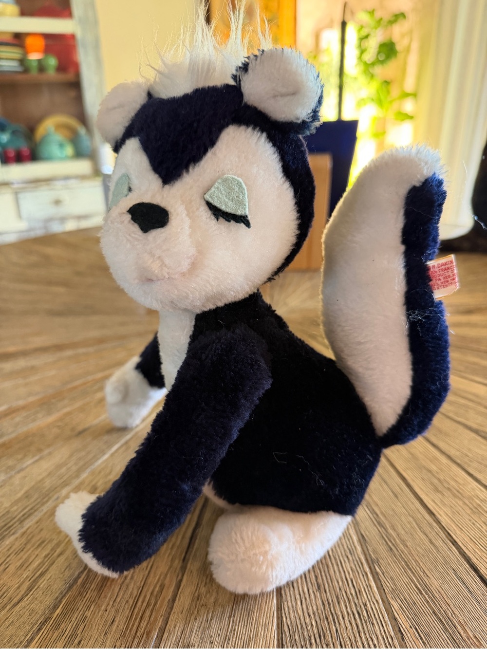 Vintage 1977 R. Dakin Skunk Plush Stuffed Animal Sleepy Eyed Woodland Toy